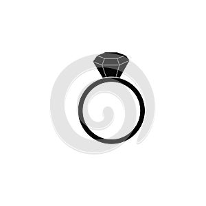 Woman ring icon and big dimond on white photo