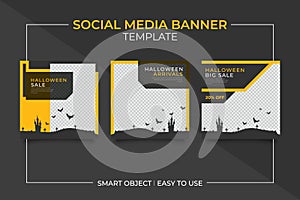 Editable square halloween banners