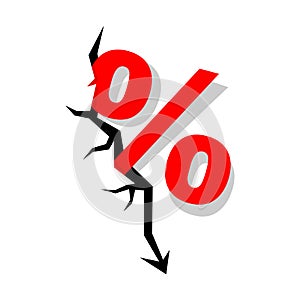 Percent sign coming out of the crack