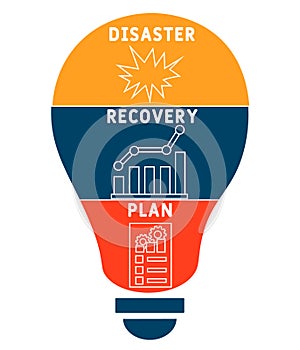 DRP - Disaster Recovery Plan business concept background. photo