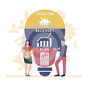 Flat design with people. DRP - Disaster Recovery Plan.  business concept background. photo