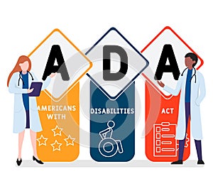 Flat design with people. ADA -  Americans with Disabilities Act, medical concept. photo