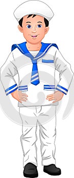 Cute boy wearing sailor clothes