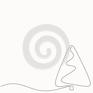 Christmas tree silhouette drawing. Vector