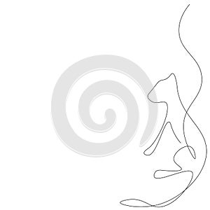 Cats line drawing. Vecror