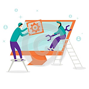 Illustration vector protection of computer service