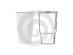 Blank Stainless Steel Tumbler with Lid for branding mock up. 3d render illustration. on White Background. photo