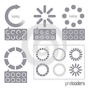 Web 2.0 Vector Progress Loader Icons