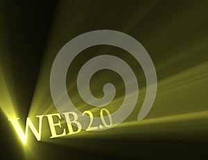 Web 2.0 version sign shining light flare