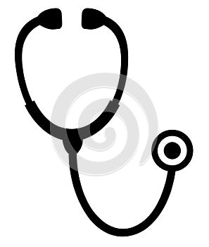 Silhouette of stethoscope medical icon