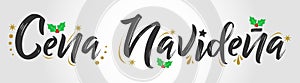 Cena Navidena, Christmas Dinner spanish text, vector design. photo