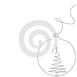 Christmas tree silhouette drawing on white
