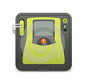 Automated external defibrillator realistic icon