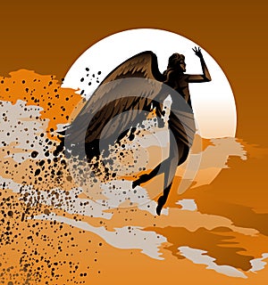 Icarus flying in the sky