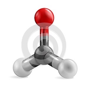 Formaldehyde 3D molecular structure icon