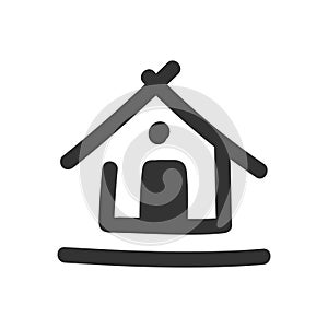 House or real estate flat logo design premium vector