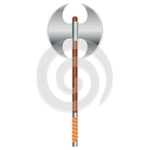 Medieval double bit axe battle axe, vector illustration