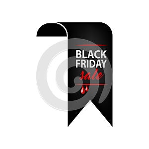 Black Friday sale bookmark, vector illustration