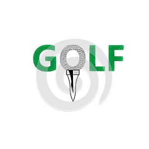 Golf Tee and ball Icon nice color.