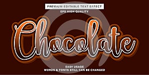chocolate editable text effect style