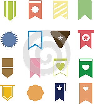 Colorful Web label Set Design