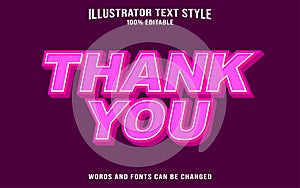 Thank you editable text effect style