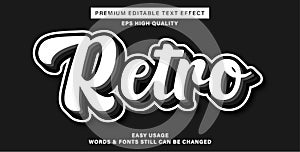 Editable text effect retro style