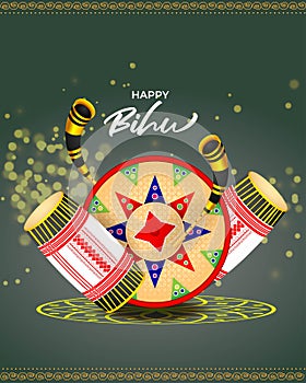 Vector illustration of Happy Bihu.
