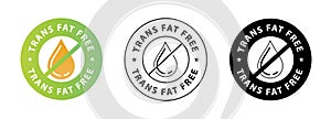 Trans fat free vector symbol with drop