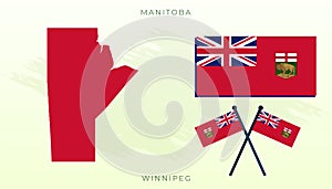 Vector flag of Manitoba Map, Manitoba Map, illustration
