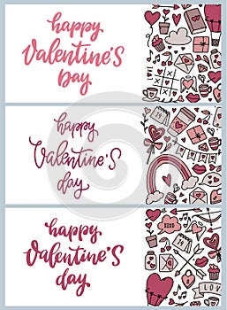 Set of Valentine`s day banners