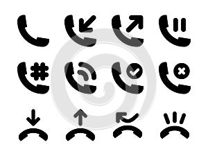 Phone Activity Icon Set Glyph