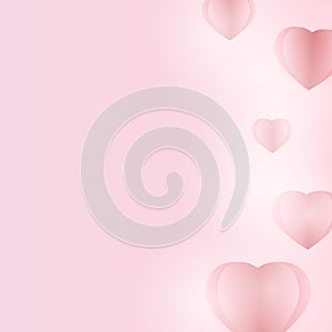 Love illustration .Valentine hearts on pink background, vector illustration