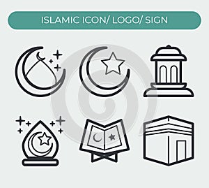Set of moeslem icon vector illustration symbols