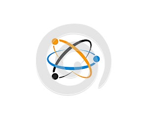 Atom structure vector creative atomic icon atom with electron protons