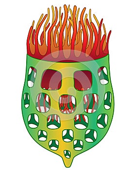 Infusoria tintinnid - vector full color illustration, Tintinnid - ciliate building a house, unicellular eukaryote with a shell. Pl