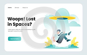 Modern flat design illustration of Woops! Lost in Spaces?