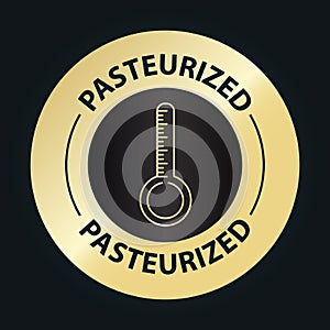 Pasteurized vector icon. diary product pasteurization process photo