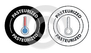 Pasteurized vector icon set, pasteurization abstract photo