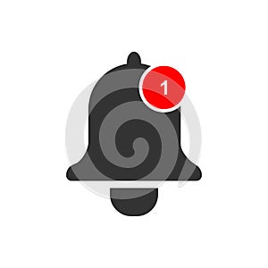 Notification bell icon for incoming inbox message. Vector illustrasi ringing bell and notification number sign for alarm clock and photo