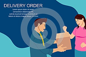 Express delivery background. Can use for banner, poster, card and brochure. Vector flat illustration