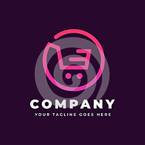 Online shop logo template | Gradient photo