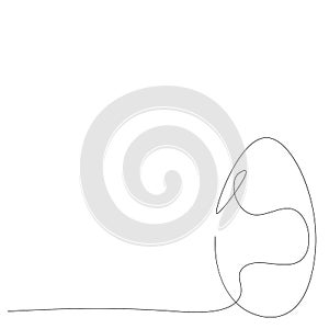 Easter egg on white background one line drawing, vector illustration