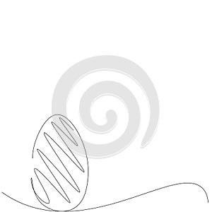 Easter egg on white background one line drawing design, vector illustration