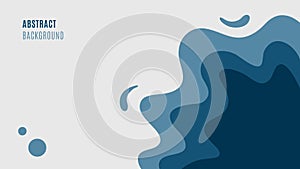 Flat Modern Blue Abstract Curves Shapes Background