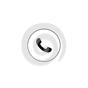 Rounded Telephone receiver icon, phone icon, contact symbol