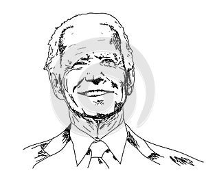 The US President Joe Biden Vector Digital Line art