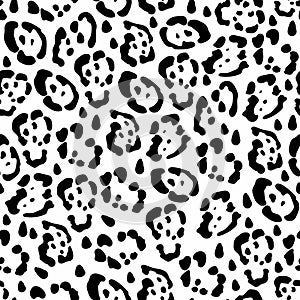 Jaguar seamless pattern in vector. Black and white classic background