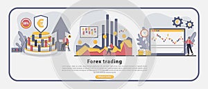 Flat design vector forex trading illustration