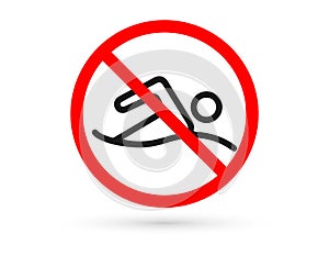 Swim don't allow icon vector isolate.
